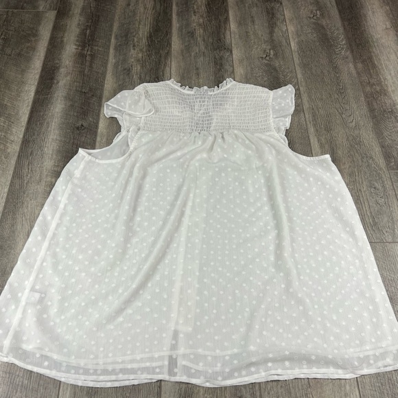 Torrid White Sheer Polka Dot Blouse - Picture 10 of 14